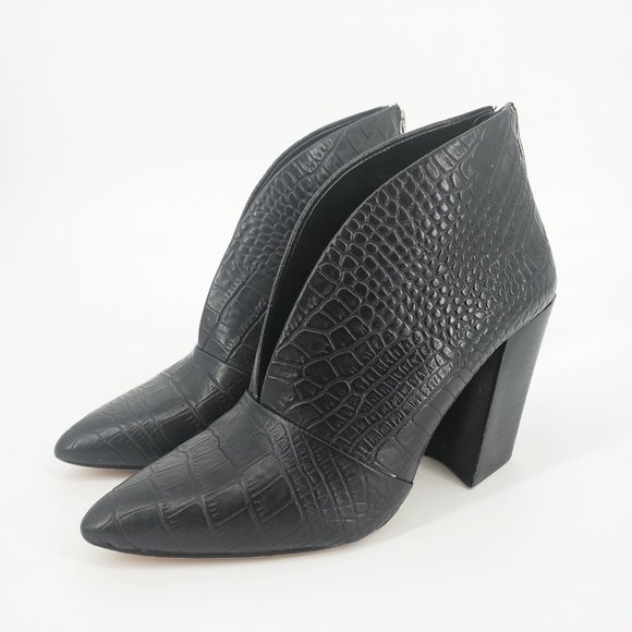 Vince Camuto Steevera Black Croc Ankle 